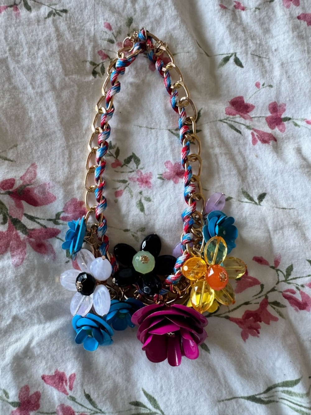Aratta Multicolor Floral Statement Necklace - Women Jewelry